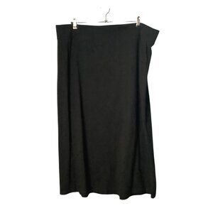 Eddie Bauer Womens 2XL Black Midi Skirt Stretch Waist Made In Vietnam